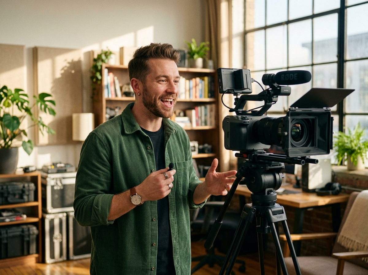 Creator recording the source video